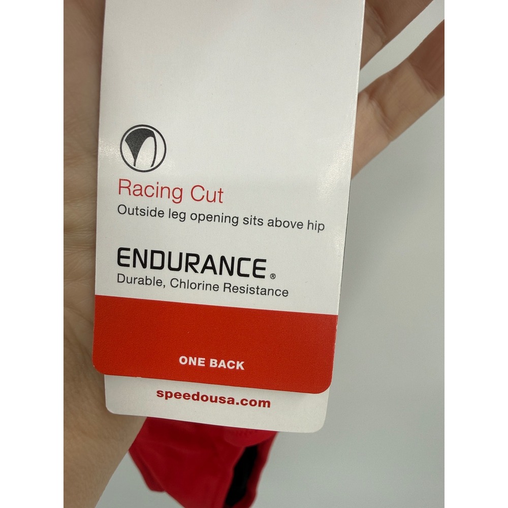 Speedo Endurance+ One Back One Piece Swimsuit Racing Cut Red Size 10 36 - Picture 6 of 9